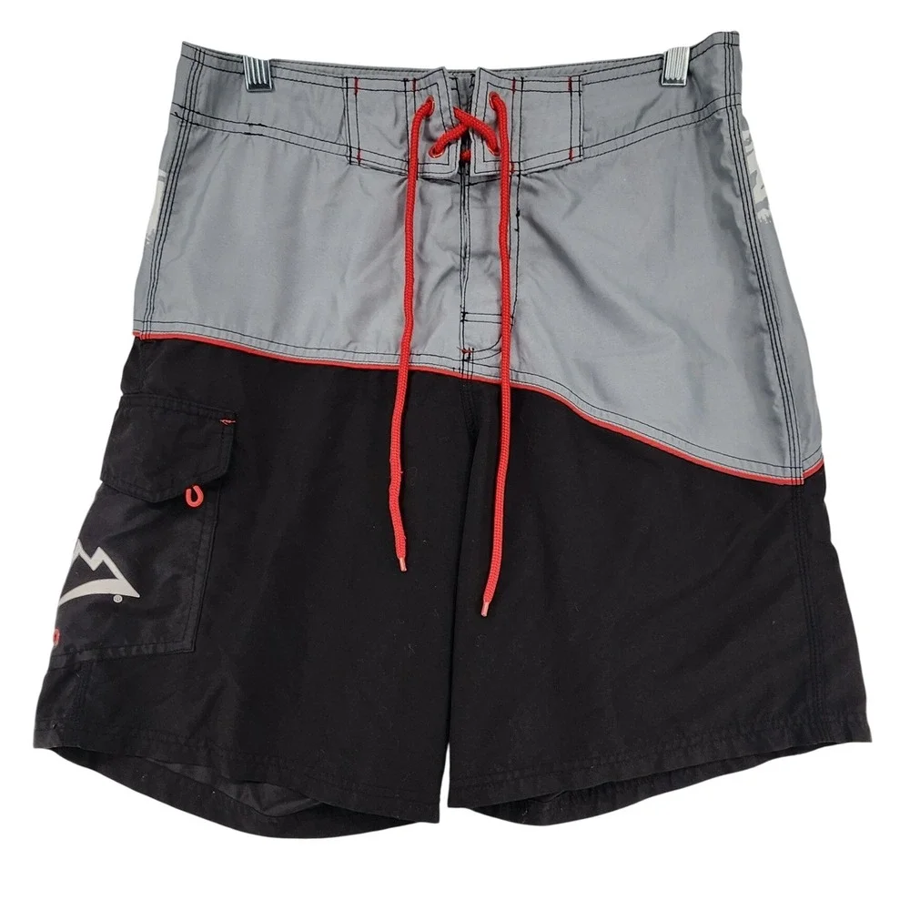 Coors Light 30 Black Grey Board Shorts Beer Logo Swim Trunks Beach Gorpcore